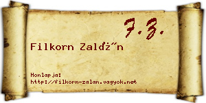 Filkorn Zalán névjegykártya